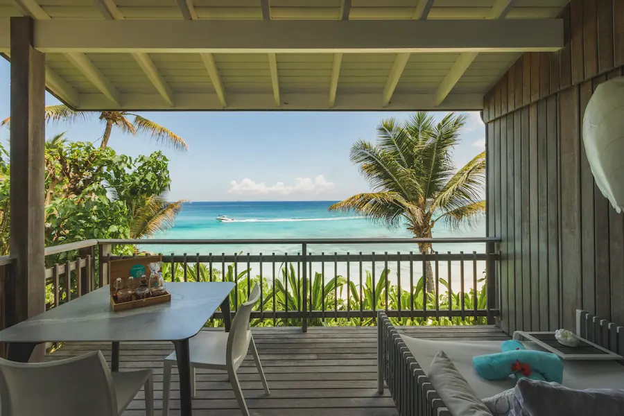 Ocean view from a Seychelles resort on a honeymoon