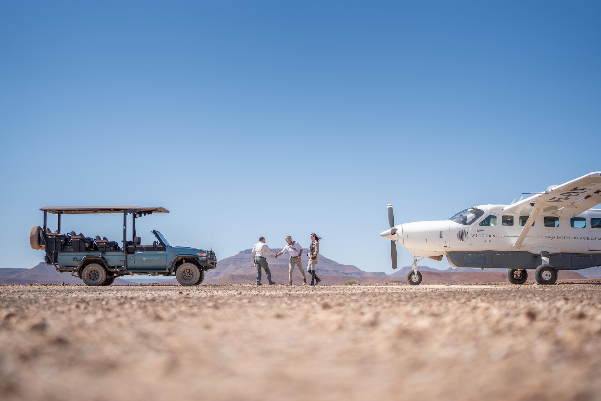 Namibia fly-in safari cost with Wilderness Air flights and safari lodge prices