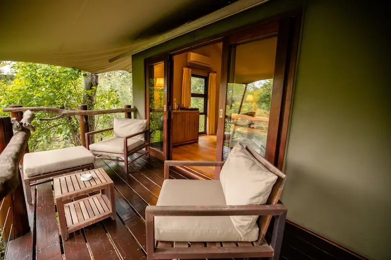Kapama Buffalo Camp tent balcony