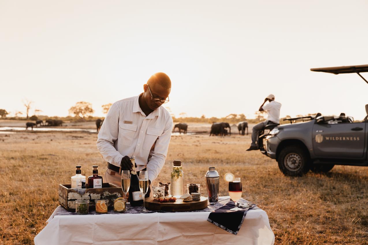Sundowners at Wilderness Linkwasha in Hwange