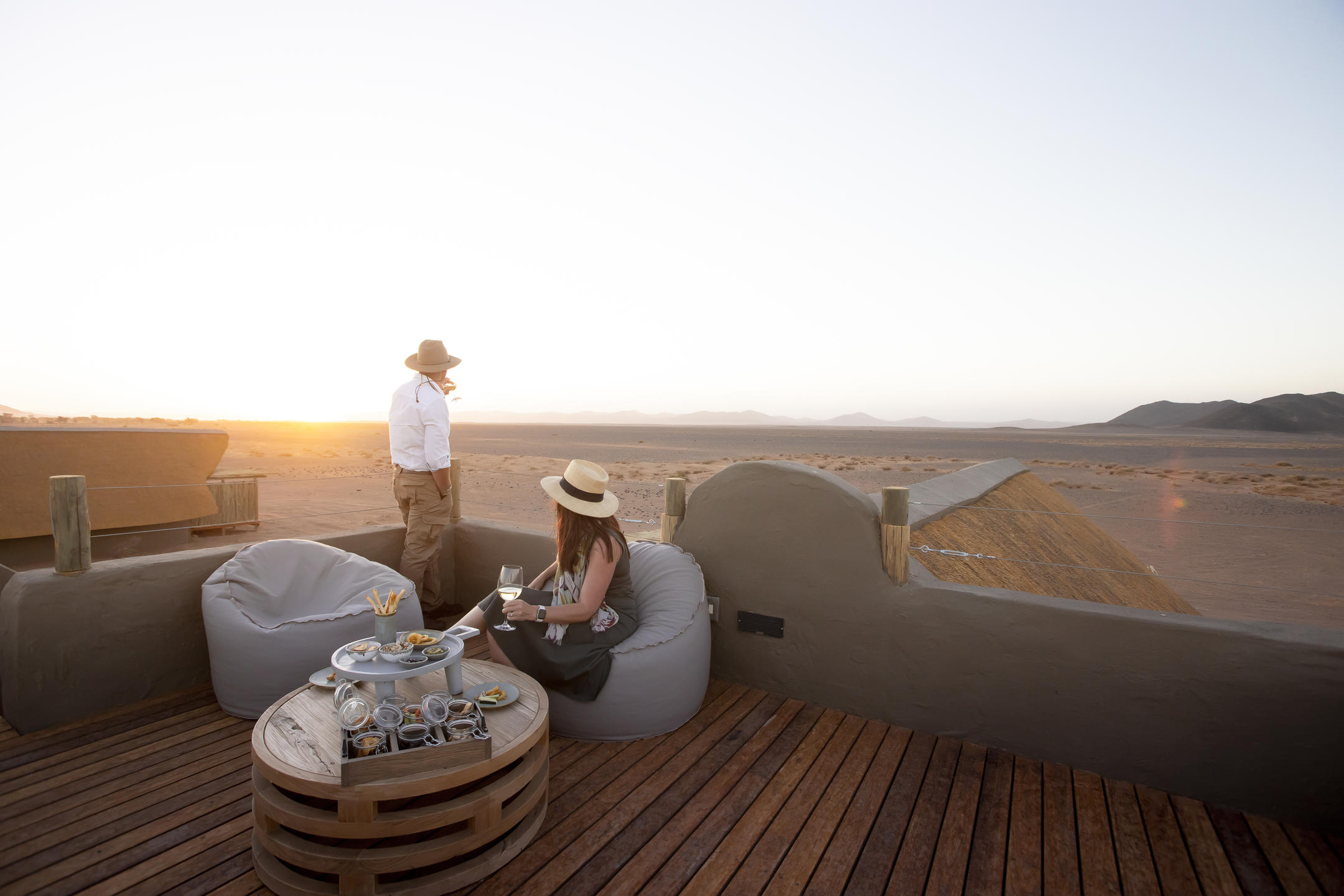Romantic Namibia safari sunset