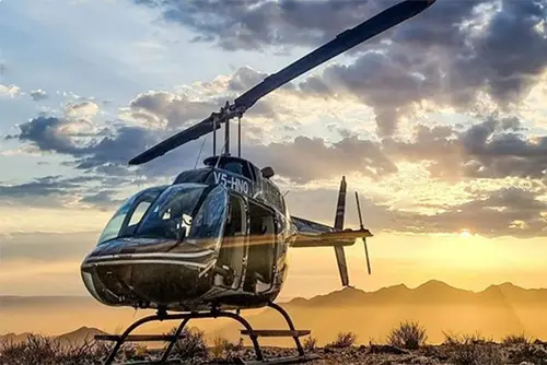 Scenic helicopter flight over the Namib Sand Sea
