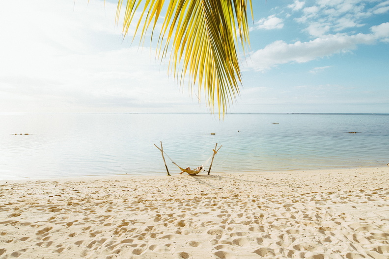 Beach and lagoon at LUX* Le Morne, Mauritius