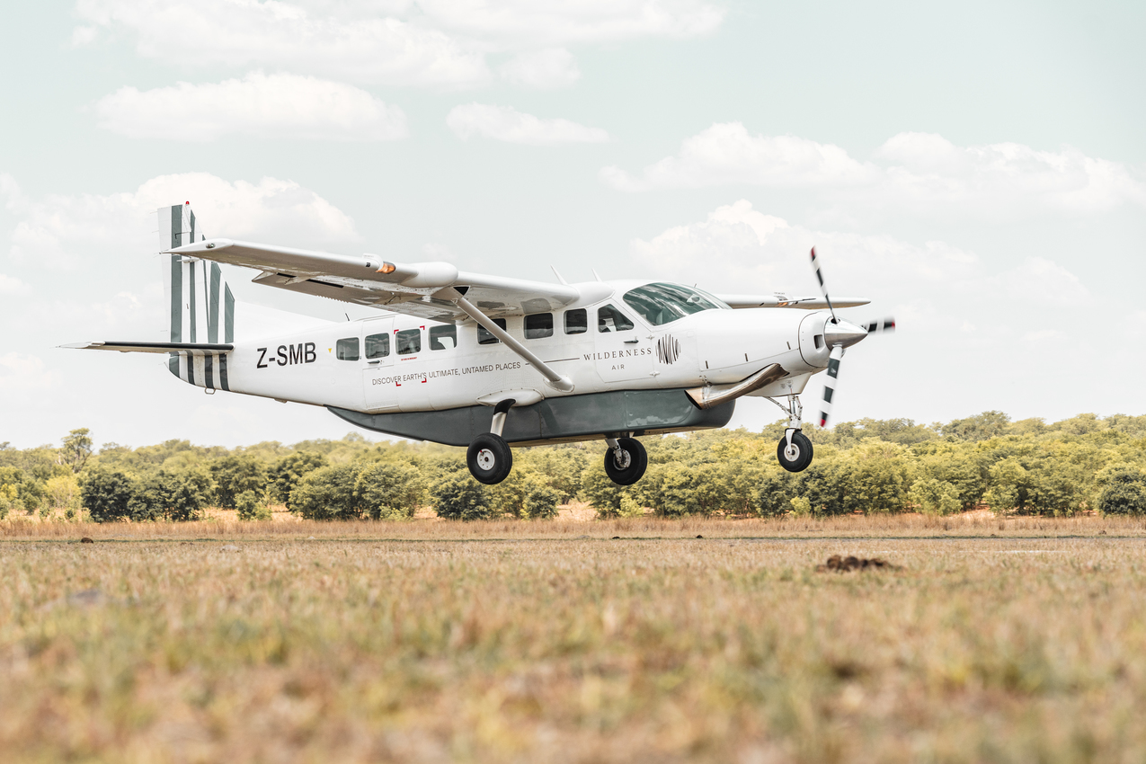 Light aircraft on a Zimbabwe safari
