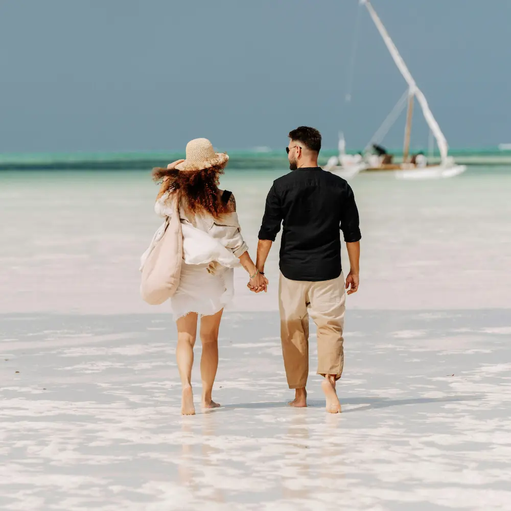 Romantic Zanzibar honeymoon beach setting