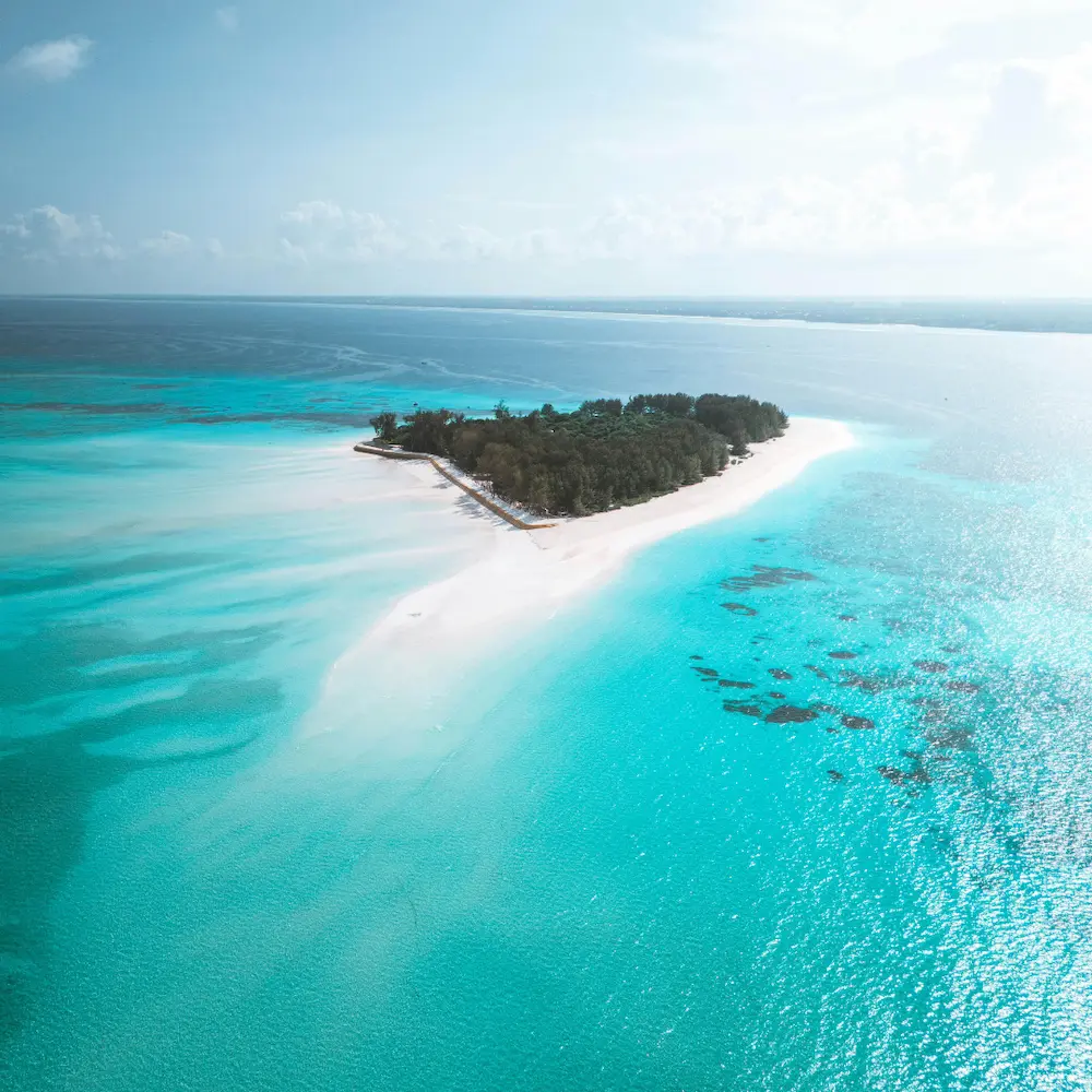 Zanzibar sandbank and crystal clear ocean